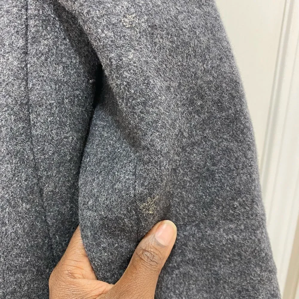 Madewell grey button front peacoat, size x small - Picture 15 of 16